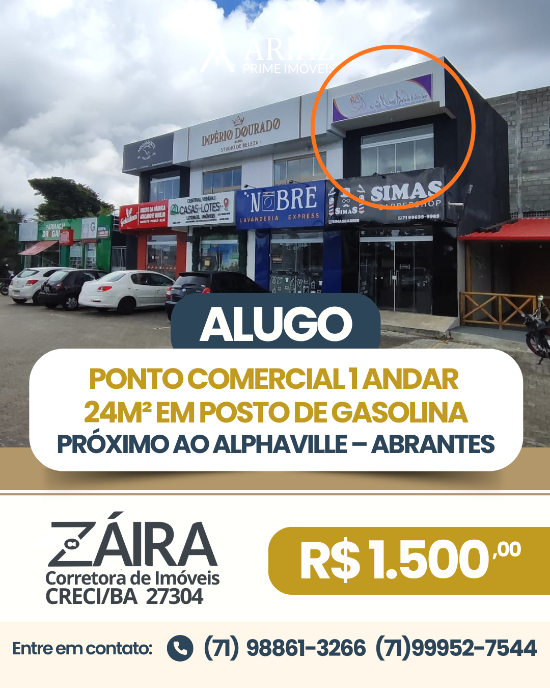 Loja 1º andar em Posto BR próximo ao Alphaville – Estrada do Coco | Abrantes
